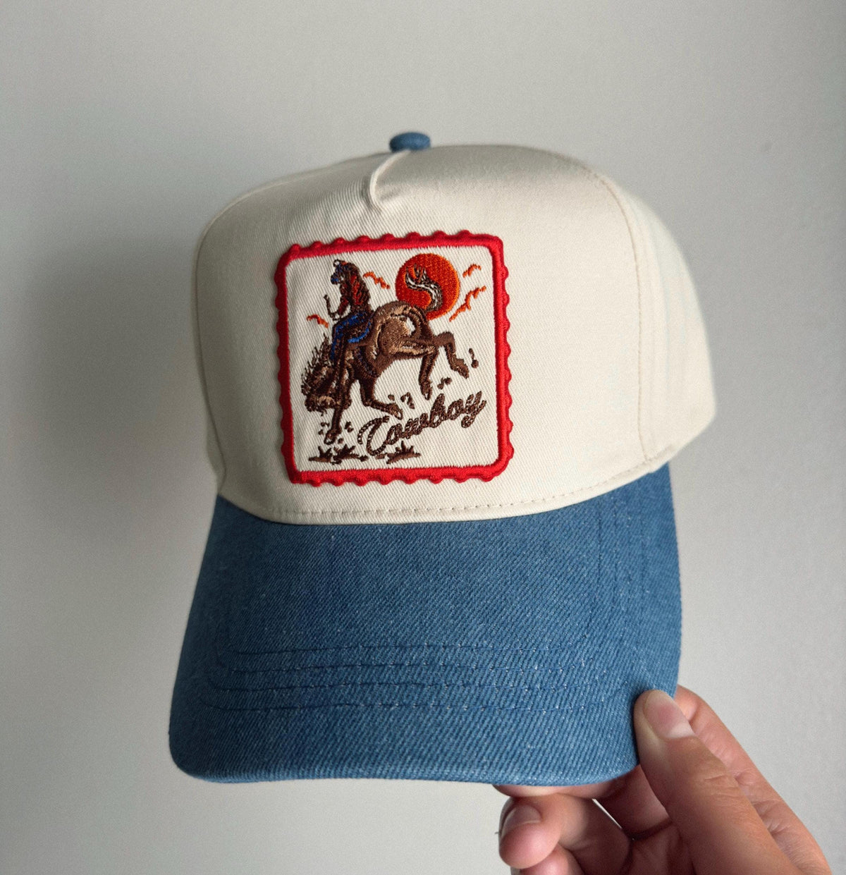Denim Cowboy Trucker Hat β Western Rodeo Snapback